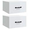 vidaXL Comodini a Muro 2 pz Bianco Lucido 35x35x20 cm