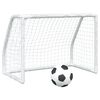 vidaXL Porte Calcio Bambini 2pz con Pallone Bianco 64x35x48 cm Metallo