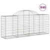 vidaXL Cesti Gabbioni ad Arco 40 pz 200x50x80/100 cm Ferro Zincato