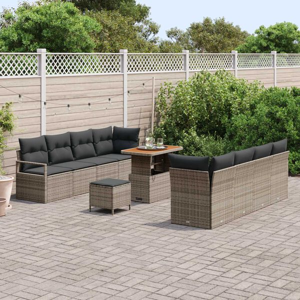 vidaXL Set Divano da Giardino con cuscino Grigio 90 x 55 x 71 cm