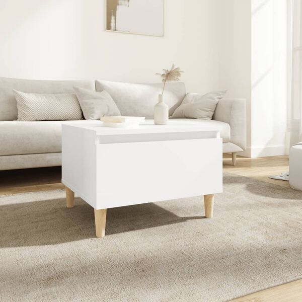 vidaXL Tavolino Bianco 50x46x35 cm in Legno Multistrato