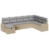 vidaXL Set di divani 8 pz beige e grigio chiaro polyrattan