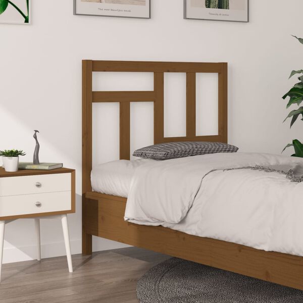 vidaXL Testiera per Letto ambra 95,5x4x100cm in Legno Massello di Pino