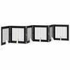 vidaXL Cancello per cani pieghevole con supporti 6 pcs Rovere Nero