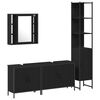 vidaXL Set di mobili per il bagno 4 pcs Nero Legno multistrato