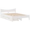 vidaXL Giroletto con Cassetti Bianco 120x200 cm Legno Massello di Pino