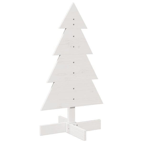 vidaXL Albero di Natale Decorativo Bianco 80 cm Legno Massello di Pino