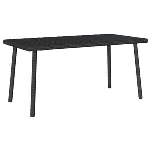 vidaXL Tavolino da Giardino Rettangolare Nero 80x40x37 cm Polyrattan