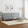 vidaXL Divano Letto a 2 Posti con Poggiapiedi Grigio Chiaro in Tessuto
