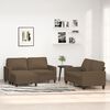 vidaXL Set di Divani 3 pz con Cuscini Marrone in Tessuto