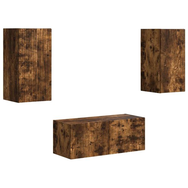 vidaXL Set mobile TV 6 pcs Rovere fum&eacute; Legno multistrato