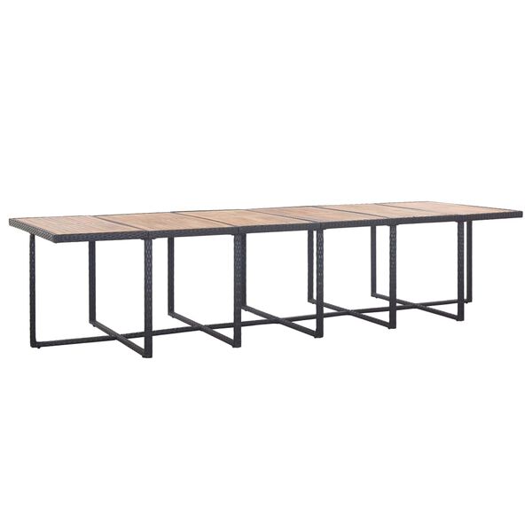 vidaXL Set da Pranzo da Giardino 17 pz con Cuscini in Polyrattan Nero