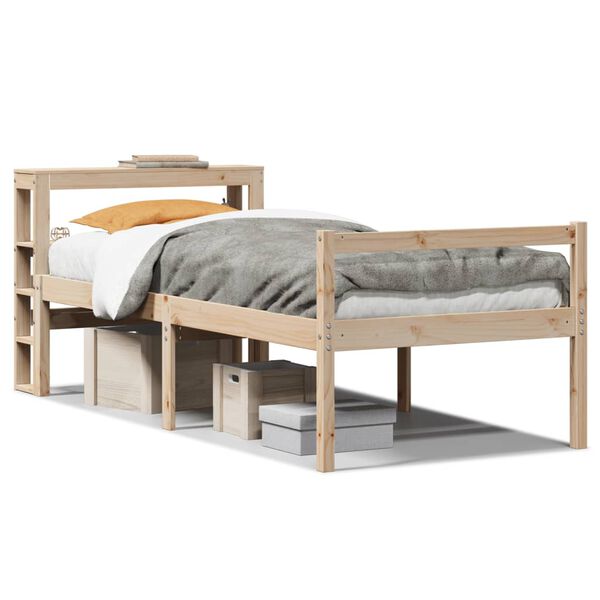 vidaXL Letto per Anziani con Testiera 90x200 cm Legno Massello Pino