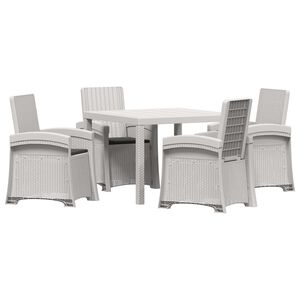 vidaXL Set da Pranzo per Giardino 5 pz Bianco e Antracite PP