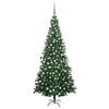 vidaXL Albero di Natale Preilluminato con Palline 240 cm Verde