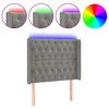 vidaXL Testiera a LED Grigio Chiaro 103x16x118/128 cm in Velluto