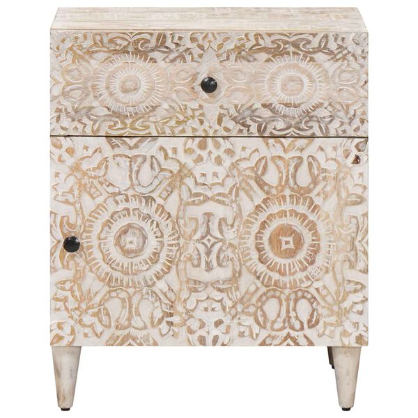 vidaXL Mobiletto da Letto con cassetto Bianco 50 x 33 x 60 cm