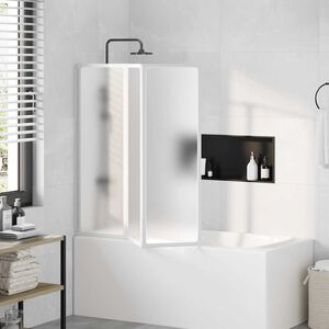 vidaXL Parete per Doccia e Vasca Bagno 117x120cm 3 Pannelli Pieghevole