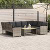 vidaXL Divano da Giardino con Cuscini in Polyrattan Grigio Chiaro