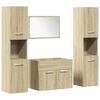vidaXL Set Mobili da Bagno 4 pz Rovere Sonoma in Legno Multistrato