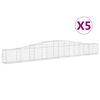 vidaXL Cesti Gabbioni ad Arco 5 pz 400x30x40/60 cm Ferro Zincato