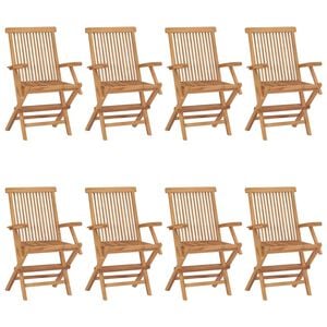 vidaXL Sedie pieghevoli, 8 pezzi, in legno massello di teak