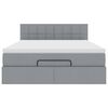 vidaXL Pouf Letto con Materasso Grigio Chiaro 140x190 cm in Tessuto