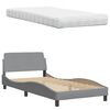 vidaXL Letto con Materasso Hanko Grigio Chiaro 100x200 cm in Tessuto