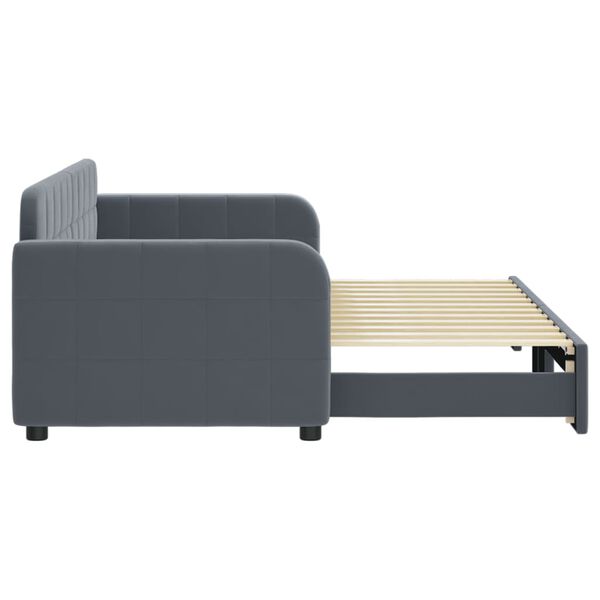 vidaXL Divano Letto con Letto Estraibile Grigio Scuro 80x200cm Velluto