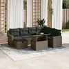vidaXL Set Divano da Giardino 8 pz con Cuscini Grigio in Polyrattan