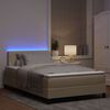 vidaXL Letto a molle con materasso con led Crema 120 x 200 cm Tessuto