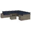 vidaXL Set Divani da Giardino 11 pz con Cuscini Grigio in Polyrattan