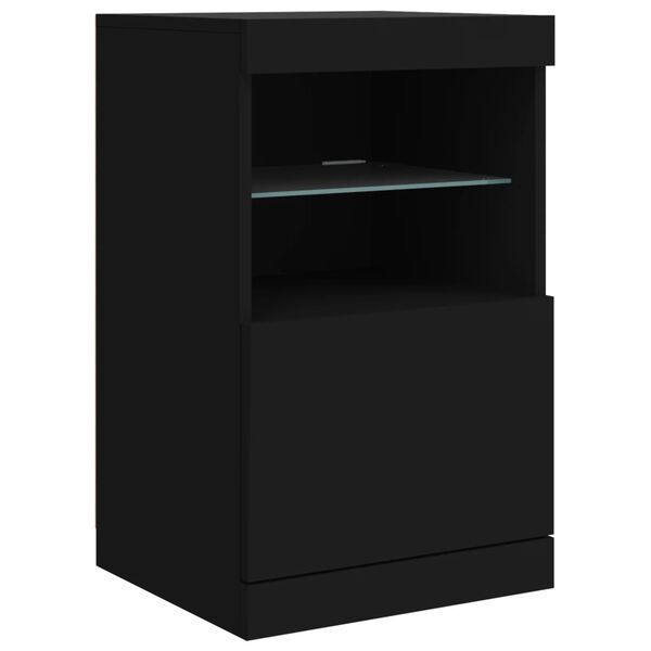 vidaXL Credenza con Luci LED Nera 41x37x67 cm