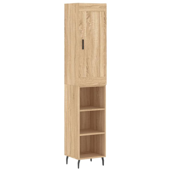 vidaXL Credenza Rovere Sonoma 34,5x34x180 cm in Legno Multistrato