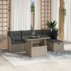 vidaXL Set Divano da Giardino 6pz con Cuscini Grigio Chiaro Polyrattan