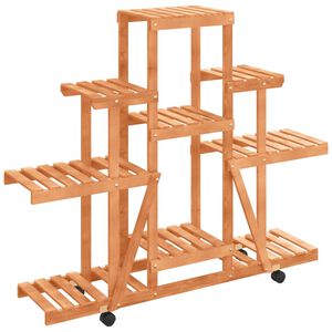 vidaXL Portafiori con Ruote 110x25x101 cm in Legno Massello di Abete