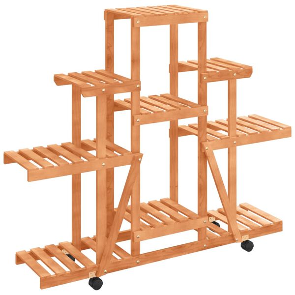 vidaXL Portafiori con Ruote 110x25x101 cm in Legno Massello di Abete
