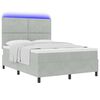 vidaXL Letto a Sorgente LED Grigio chiaro 140 x 200 cm Tessuto
