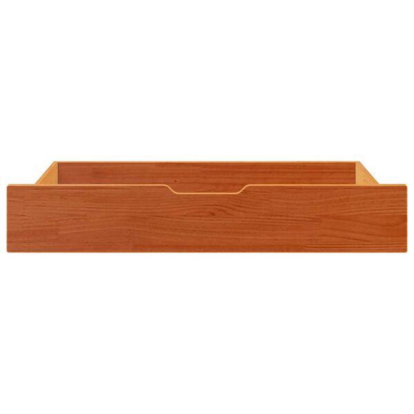 vidaXL Cassettoni per Letto 2pz Marrone Cera 90x55x17 cm Legno di Pino