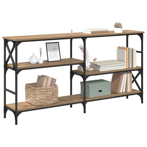 vidaXL Tavolo consolle Rovere artigianale 150 x 29 x 76,5 cm