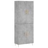vidaXL Credenza Grigio Cemento 69,5x34x180 cm in Legno Multistrato