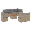 vidaXL Set Divano da Giardino 9 pz con Cuscini Beige in Polyrattan