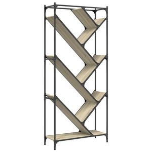 vidaXL Libreria Rovere Sonoma 79x30x180cm Legno Multistrato e Metallo