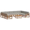 vidaXL Set di divani da esterno 10 pcs Grigio Naturale e Chiaro