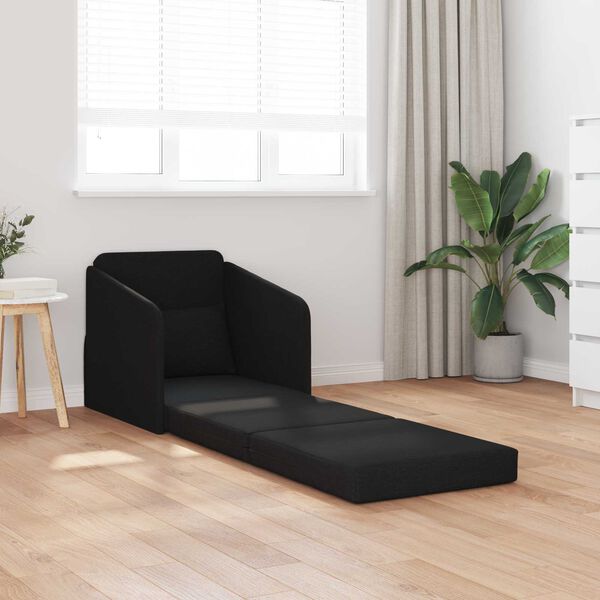vidaXL Divano letto Nero 65 x 80 x 83 cm Tessuto