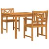 vidaXL Set da Pranzo per Giardino 3 pz Marrone