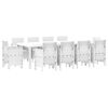 vidaXL Set da Pranzo per Giardino 11 pcs Bianco Polipropilene