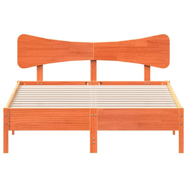 vidaXL Letto senza Materasso Marrone Cera 140x190 cm in Legno di Pino