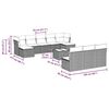 vidaXL Set Divani da Giardino 11 pz con Cuscini in Polyrattan Grigio