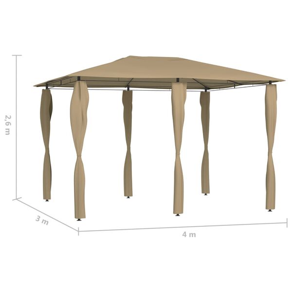 vidaXL Gazebo con Montanti Rivestiti 3x4x2,6 m Talpa 160 g/m²
